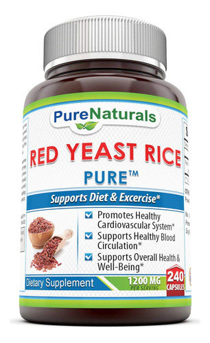 Pure Naturals Suplemento Diettico De Arroz De Levadura Roja,