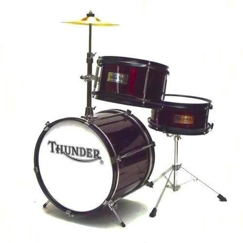 Bateria Infantil Thunder 3 Cuerpos Madera Platillo Soporte