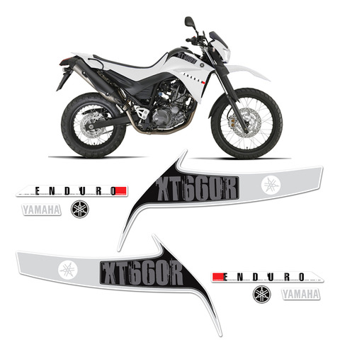 Kit Adesivos Yamaha Xt 660r 2013 + Emblemas Resinados