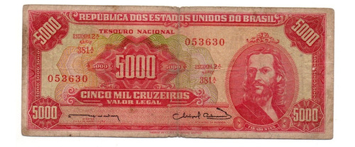 Brasil Billete 5000 Cruzeiros Año 1963 P#182