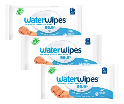 Toallas Húmedas Waterwipes Pack X3