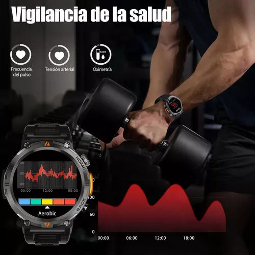Monitor De Frecuencia Cardíaca Y Sueño Smart Military Watch