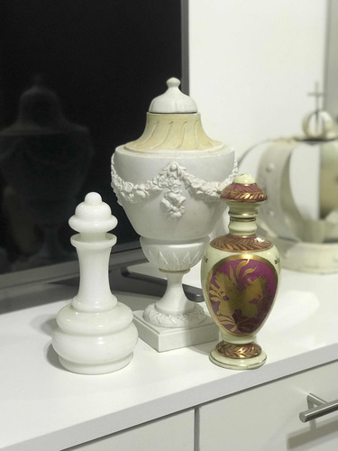 Antiguo Potiche Botella Perfumero De Porcelana