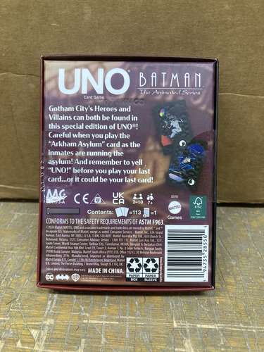Uno Fandom Dc Batman Animated Series Mattel Juego Mesa Carta