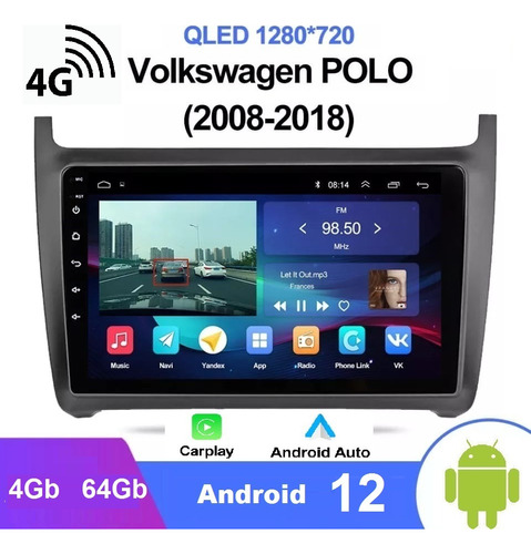 Estéreo Android Volkswagen Polo Vento 2013-2018 Carplay 64gb