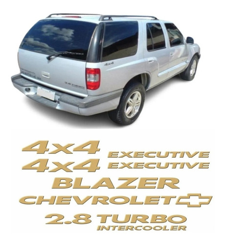 Kit Adesivos Resinados Para Chevrolet Blazer Executive 2.8 Cor Dourado
