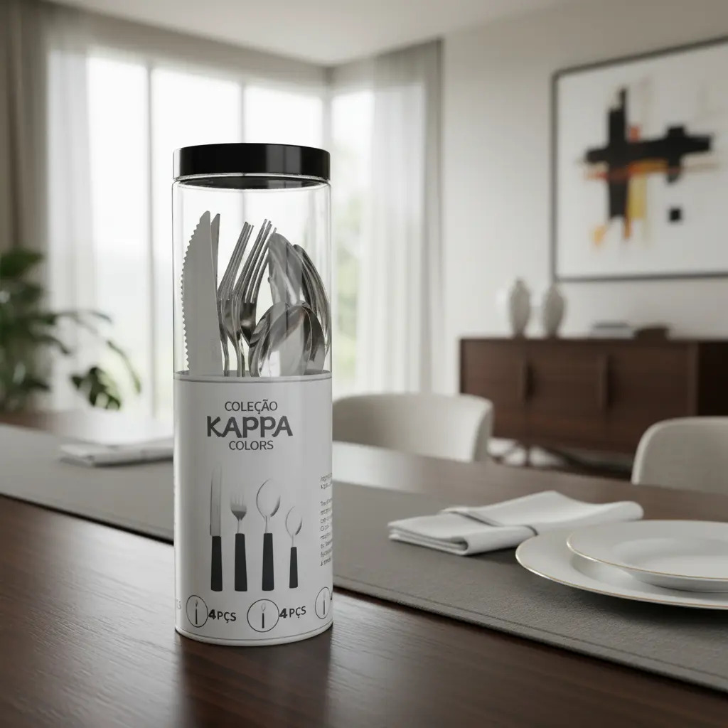 Jogo Talheres 16 Peças Aço Inox Xpert com Estojo Preto e Vermelho