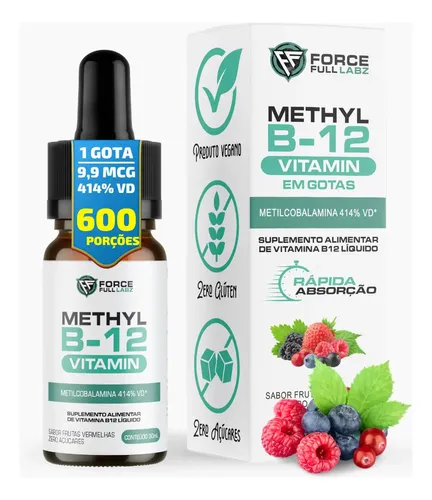 Vitamina B12 Metilcobalamina Sublingual Liquida Em Gotas 414% Vd ...