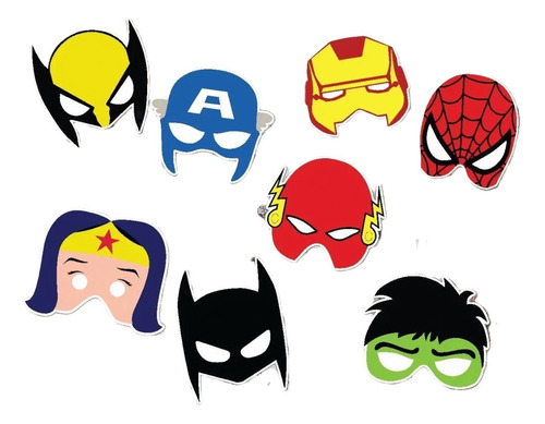 Promo Props Superhéroes Máscaras Imprimible Photo Booth