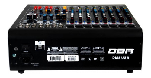 Imagem 3 de 3 de Mesa De Som 8 Canais Dbr Dm8 Usb Bluetooth General Som