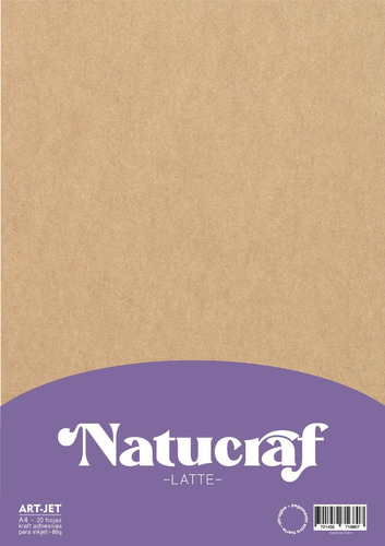 Papel Natucraf Adhesivo Latte 80g A4 20 Hojas