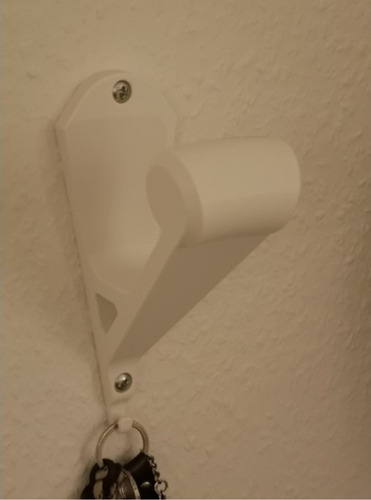 Soporte Porta Casco + Llave De Pared Blanco Lisa