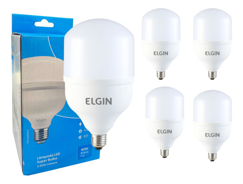 KIT Lâmpada Led Bulbo 40w 6500k Eonômica Alta Potência Full Cor Da Luz Branco-frio BIVOLT