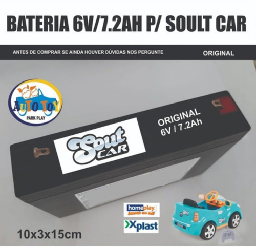 Soult Car - Só A Bateria Original  10x3x15cm