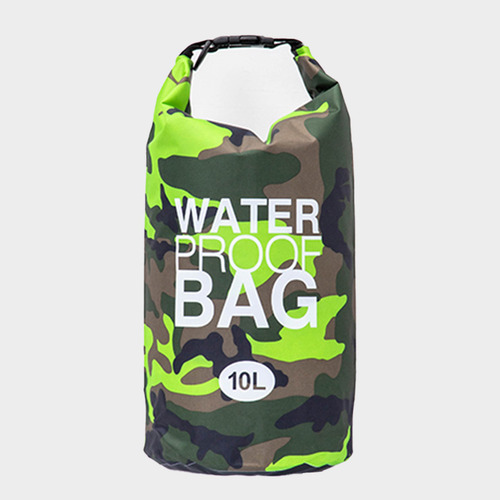 Bolsa Impermeable 10l De Una Sola Correa, Camuflaje, Verde