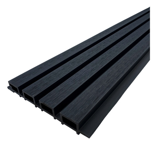 Painel Ripado Wpc Externo Cores Kit 5 Un - 2,90m X 20cm Cor Preto Teca