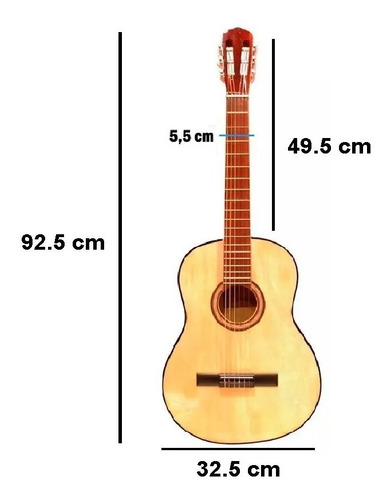 Guitarra Criolla 3/4 Niños Clásica Con Funda Colores Promo