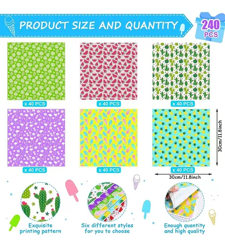 240pcs Summer Wax Paper Dry Waxed Deli Paper Sheets 12x12 Pu