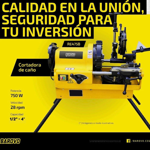 Imagen 5 de 10 de Roscadora Electrica De Caños 1/2'' A 4'' 750w Barovo Re 475b