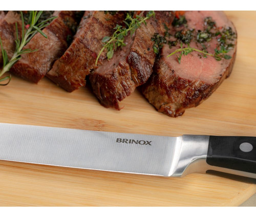 Taco De Cuchillos Y Tabla De Madera Acero Inoxidable Brinox