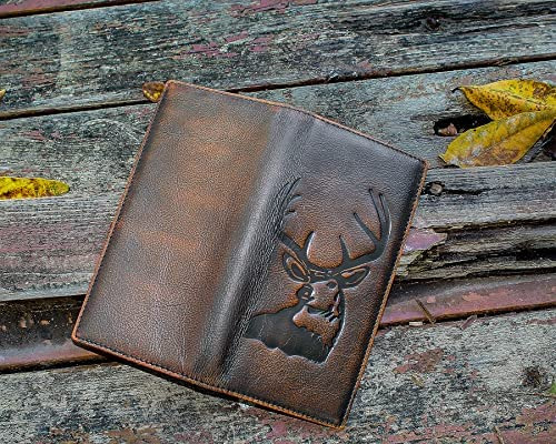 Dk86 Cartera Larga De Ciervo Para Hombre Cuero De Grano Comp