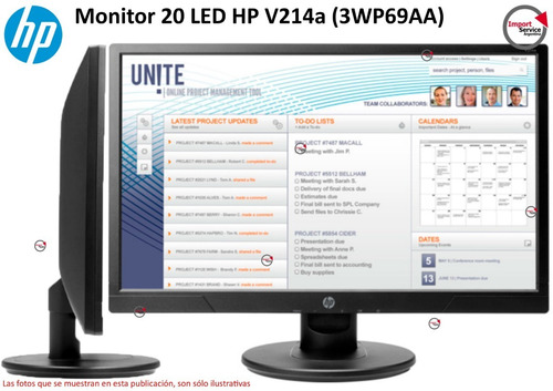 Monitor 20  Led Hp V214a (3wp69aa) Hdmi  Vga