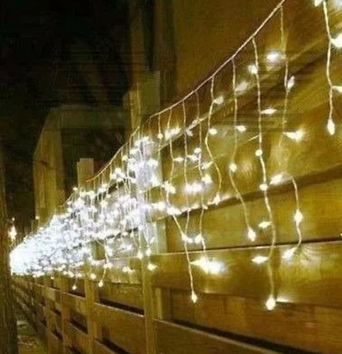 Imagen 6 de 6 de Luces Navideña Cascada Led 160 Focos Solo Color Blanco.!!!
