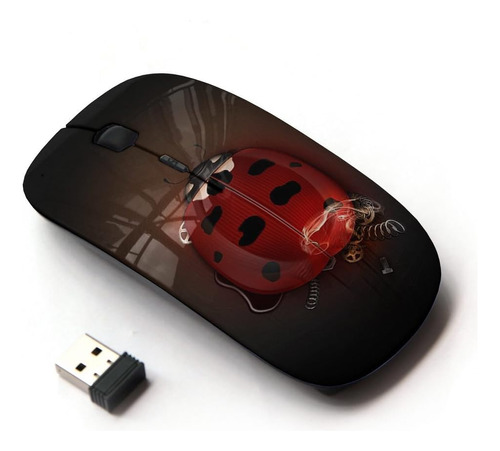 Mouse Ergonómico Inalambrico Usb Diseño Mariquita