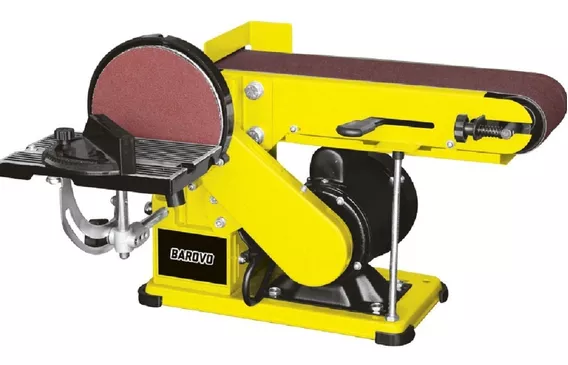 Lijadora De Banco Banda Y Disco Multiple 375w 1/2 Hp Barovo Color Amarillo Frecuencia 50 Hz