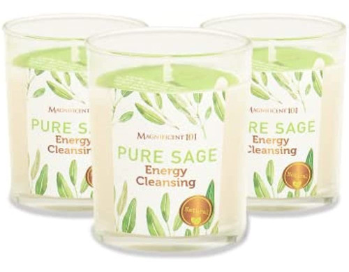 Magnificent 101 Pure Sage Smudge Candles - Juego De 3 Para L