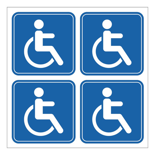Discapacitados - 4 Stickers Para Autos, Cristales, Puertas