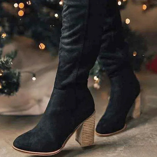 Botas De Tacón Alto Chelsea De Gamuza Para Mujer