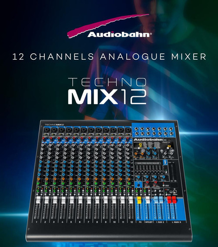 Mezcladora 12 Canales Fx Usb Bluetooth Graba Interfaz Mix12