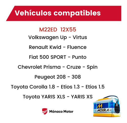 Batería Moura M26ad 12x70 - Peugeot 306 D