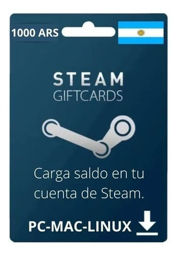Imagen 2 de 3 de Saldo Steam 1000ars - Gift Card Argentina - Digital