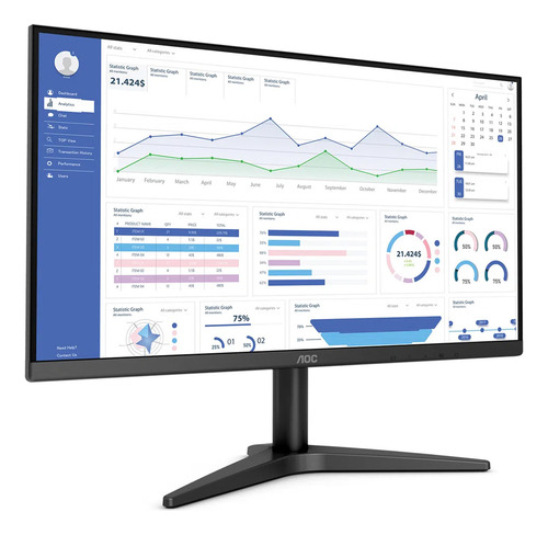 Monitor 21.5 Aoc 22b1hm5 75 Hz Adaptive-sync Vga E Hdmi Va (Recondicionado)