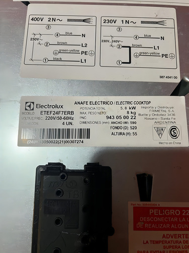 Anafe Eléctrico Electrolux Etef24f7erb Vitrocerámico 4 Zonas Negro