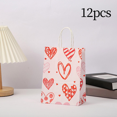 12 Uds. Bolsas De Regalo Para El Día De Valentín Con Asa,