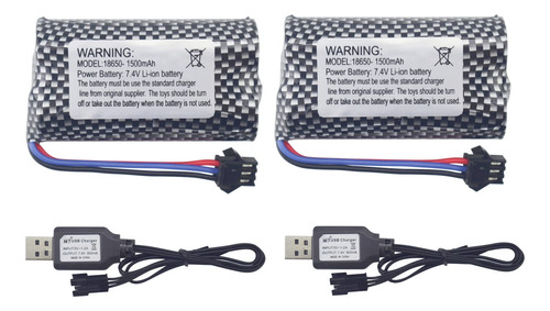 Sea Jump 2 Unids 1500mah Sm-3p Plug Bateria De Litio Con Cab