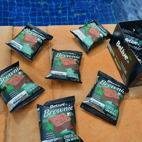 Imagem 4 de 7 de Brownie Belive Chocolate Com Menta Zero 10x40g