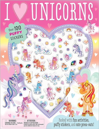 I Love Unicorns - Puffy Stickers