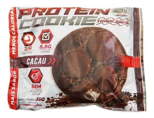 10x Cookie Proteico Protein Tech Sabor Cacau