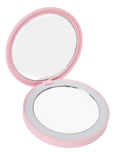 Espejo De Bolsillo Led Compacto De Forma Redonda Con Aumento