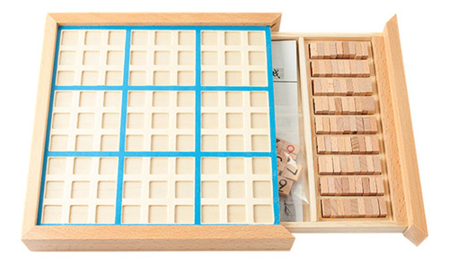 Juego De Sudoku De Madera Con Cajón, Juguete Para Acertijos