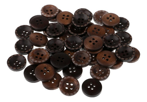 6 X 50pcs Botones De De 4 Agujeros Para Coser De Decoración