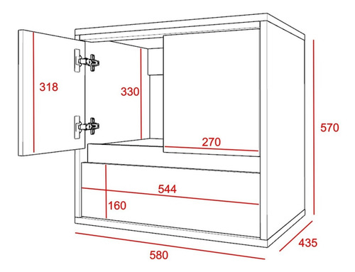 Imagen 3 de 9 de Vanitory Flotante Colgante Minimalista Mueble Baño C/ Mesada