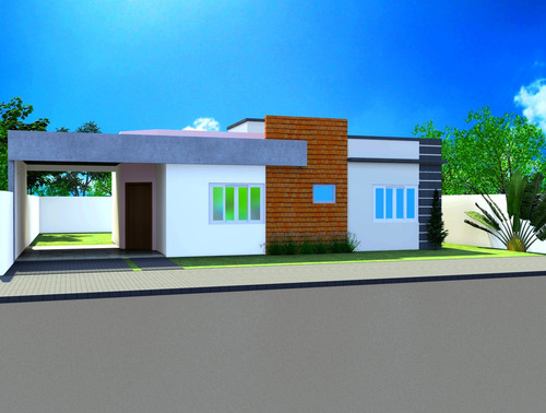 Projeto Arquitetônico Ca Casa 82m² 2 Quartos Lote 13x11,5