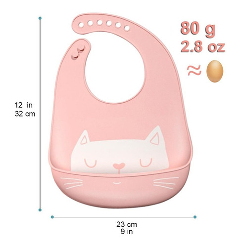 3 Piezas Baberos Babero Silicona Impermeable Niña Surtido Suave B