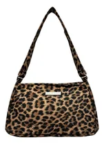 Comprar Cartera Baguette Mini Gamuza Animal Print Moda Mujer Marrón Print Leopardo Níquel
