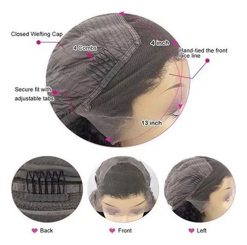 Natural Wave Lace Wigs Cabelo Humano Brasileiro Curly Ondula